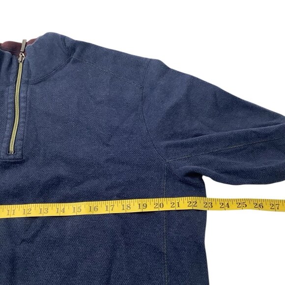 Tommy Bahama 1/4 Zip Blue/Maroon ReversibleLong Sleeve Sweater Adult Size Large - Picture 8 of 9